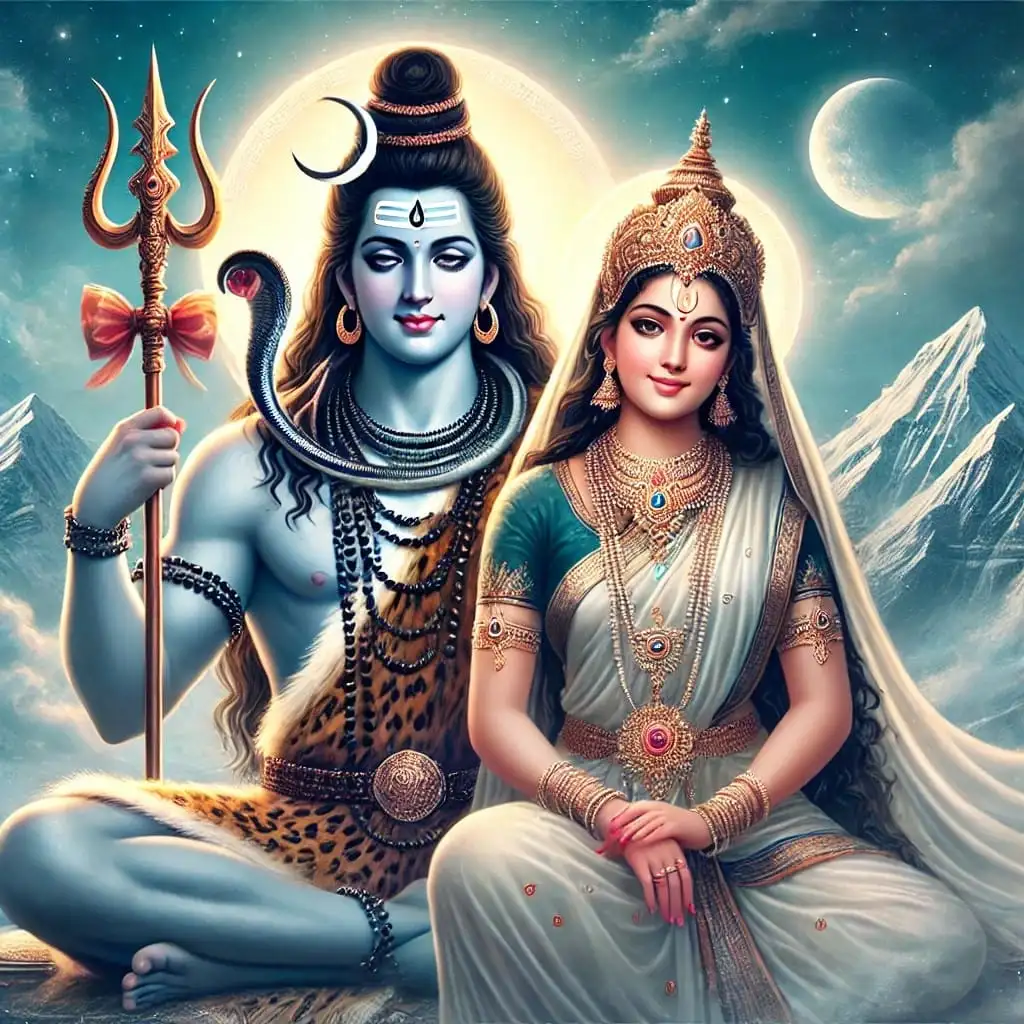 The Divine Story of Goddess Parvati and Lord Shiva: A Journey of Devotion,  Destiny, and Austerities, image size:1024x1024