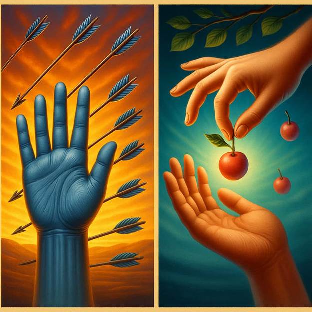 A two images of hands.