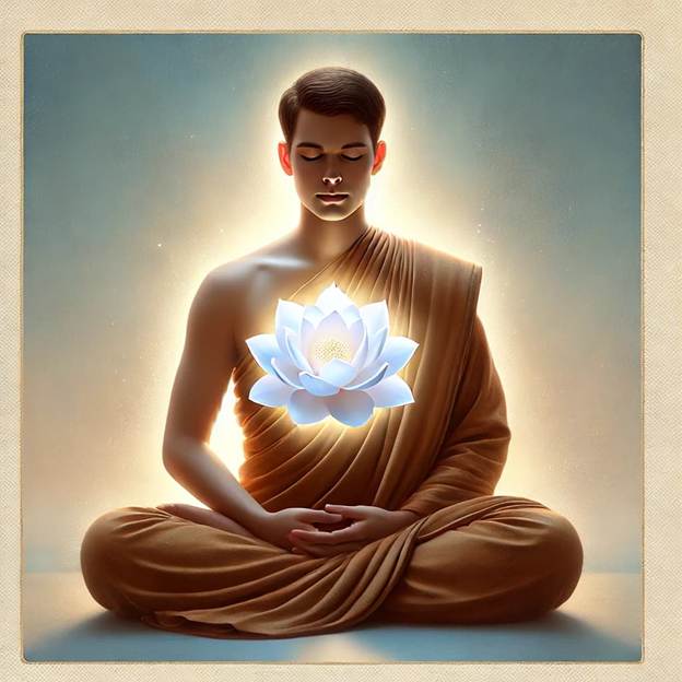 A person sitting in a meditation pose.