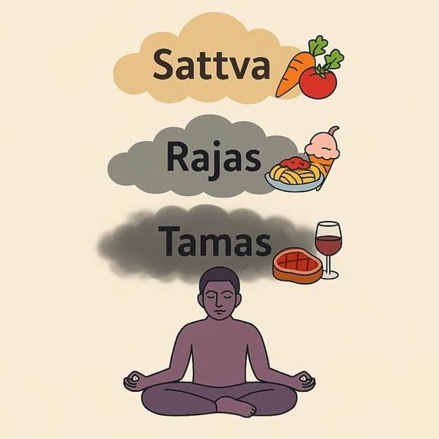 A person meditating in a yoga pose. 