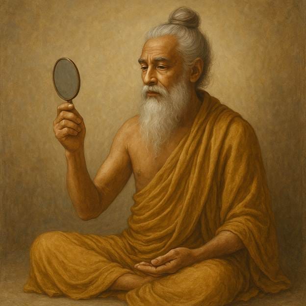 A painting of a person holding a mirror

AI-generated content may be incorrect.