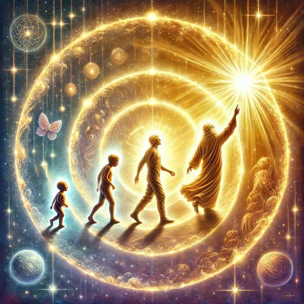 A group of people walking in a circle with a star in the background

AI-generated content may be incorrect.