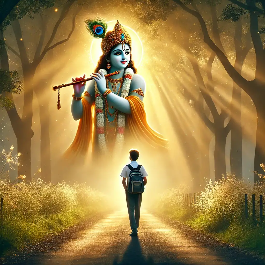 A person walking on a path with a person walking on a path.