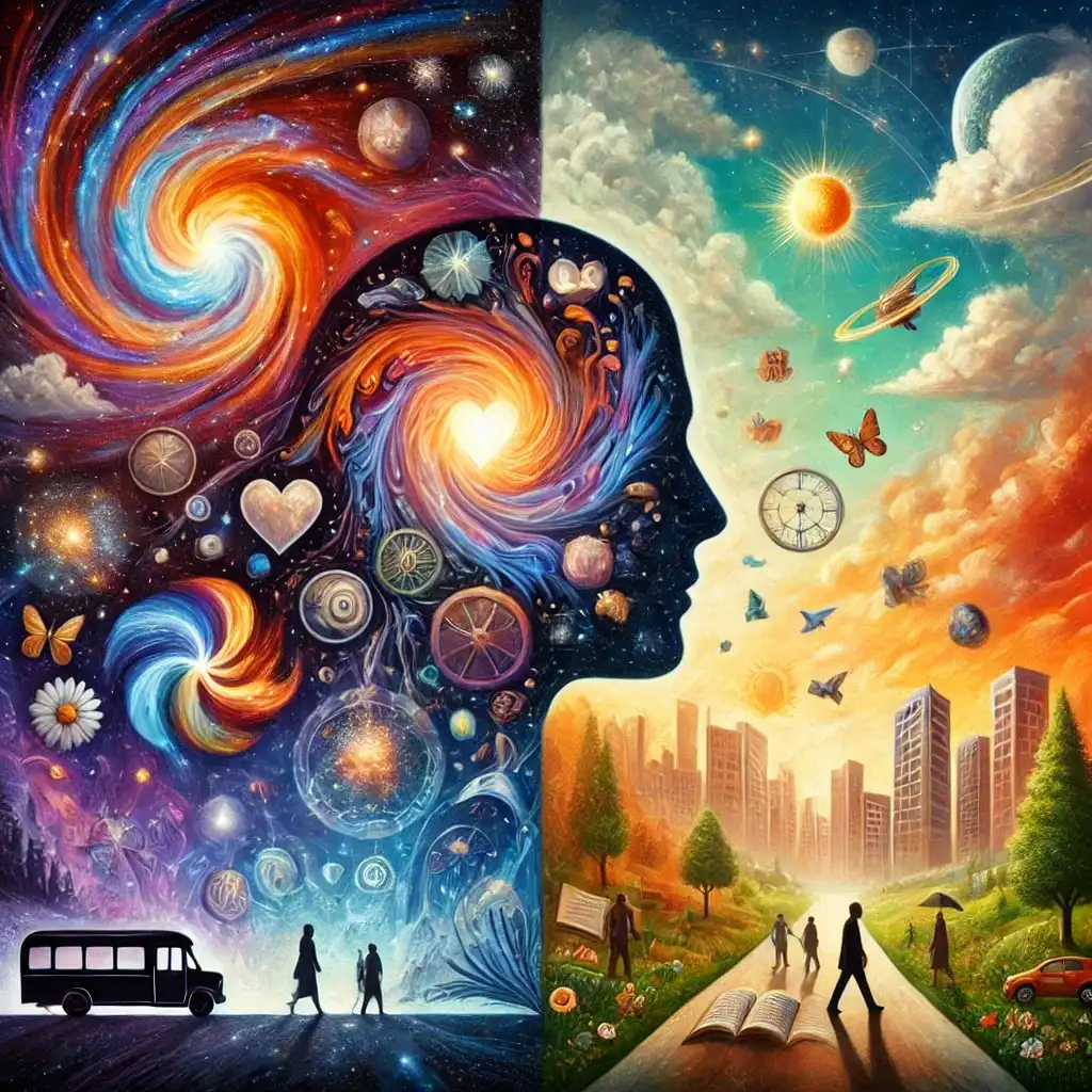 An image showing two scenarios - Internal World and External World.