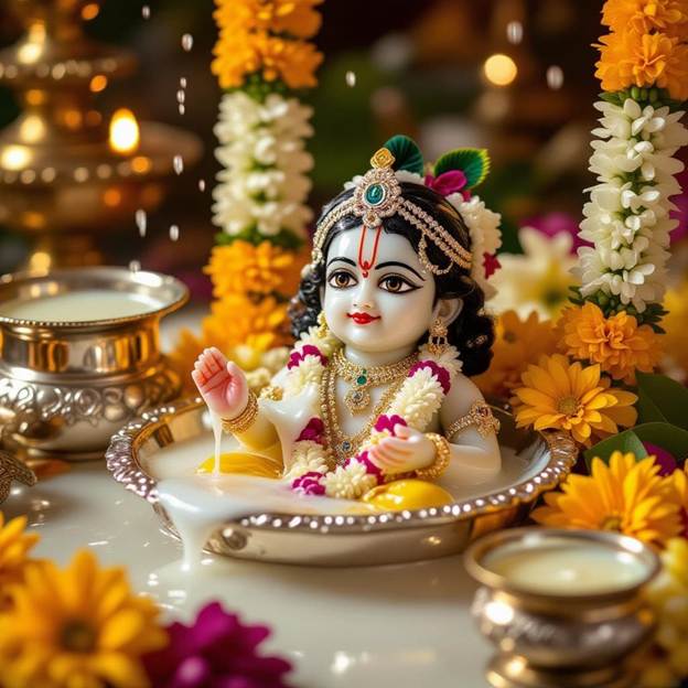 A small statue of a god in a bowl of milk

AI-generated content may be incorrect.