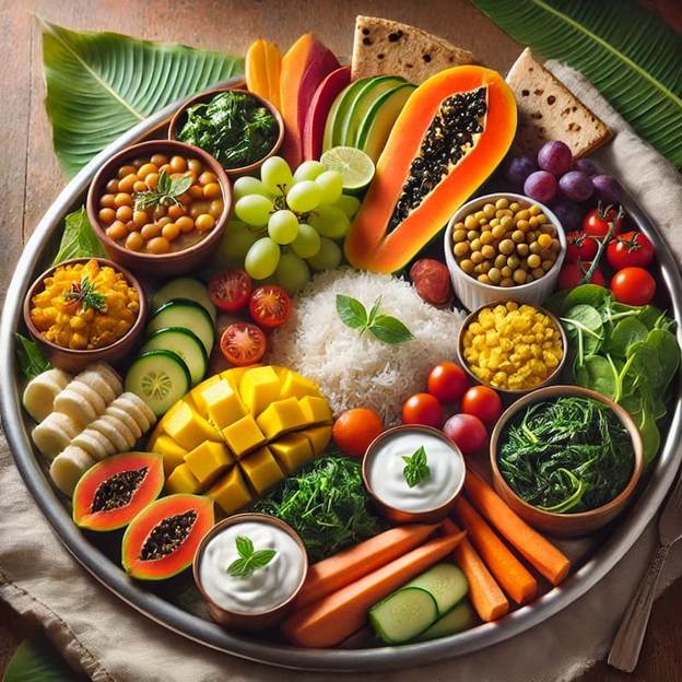 A tray of food on a table

AI-generated content may be incorrect.