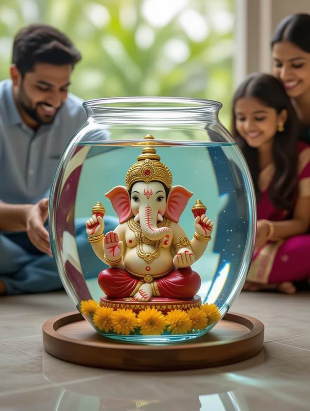 A small statue in a fish bowl

AI-generated content may be incorrect.