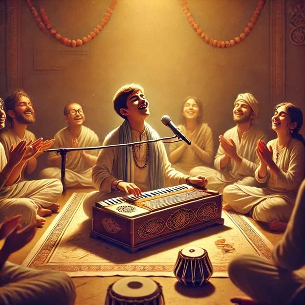 A person singing into a microphone surrounded by people

AI-generated content may be incorrect.