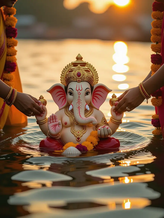 A person holding a statue of an elephant in water

AI-generated content may be incorrect.