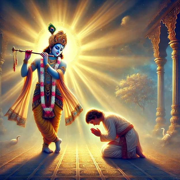 A painting of a person kneeling on the ground with a person kneeling down
AI-generated content may be incorrect.