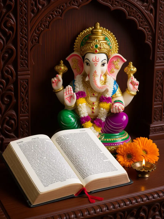 An open book with an elephant statue on it

AI-generated content may be incorrect.