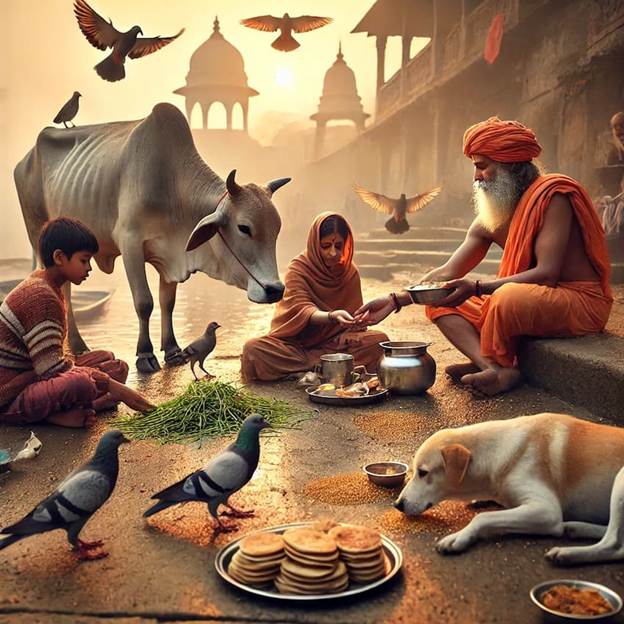 A group of people feeding food
AI-generated content may be incorrect.