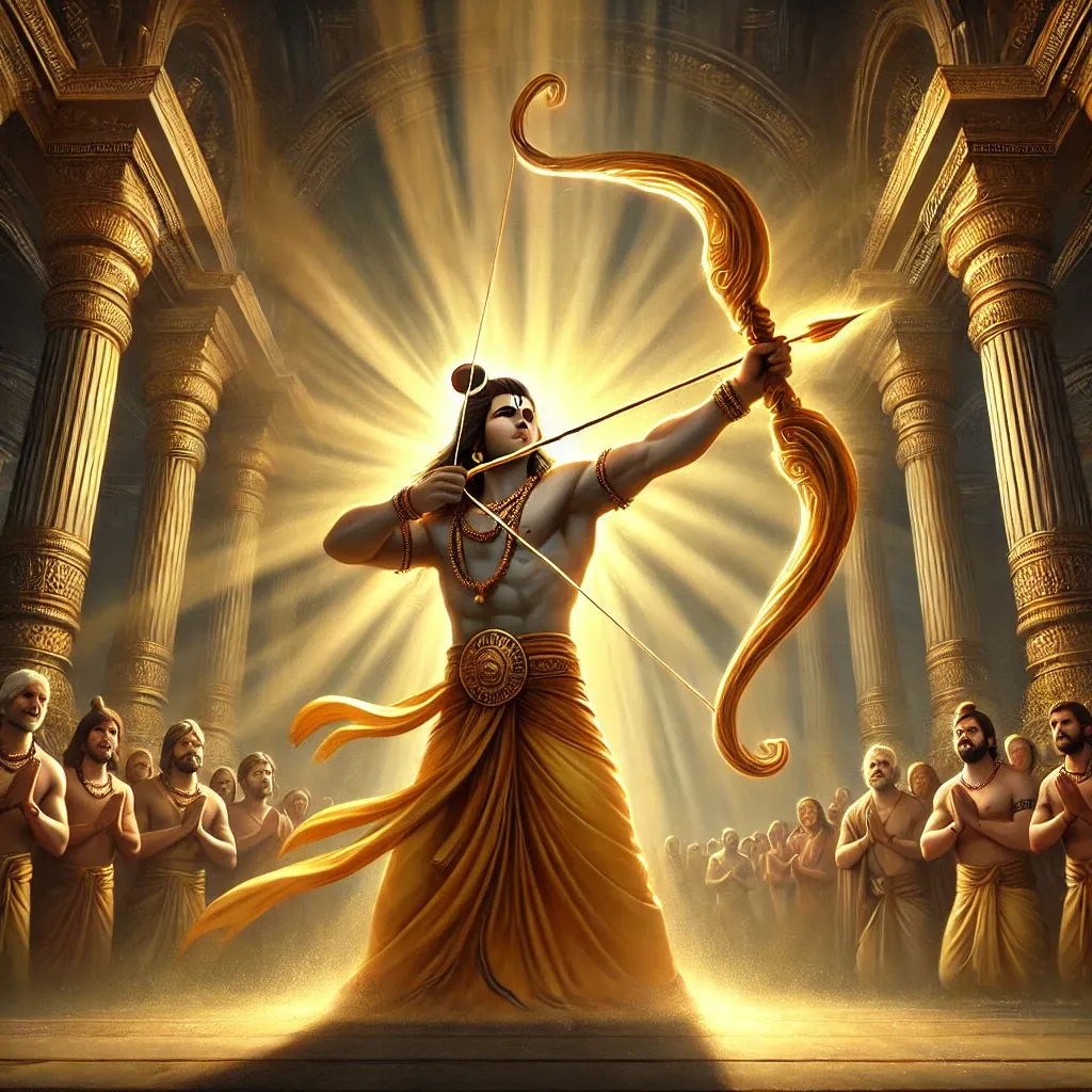 "The Swayamvar - Lord Rama Lifts Lord Shiva’s Bow"
