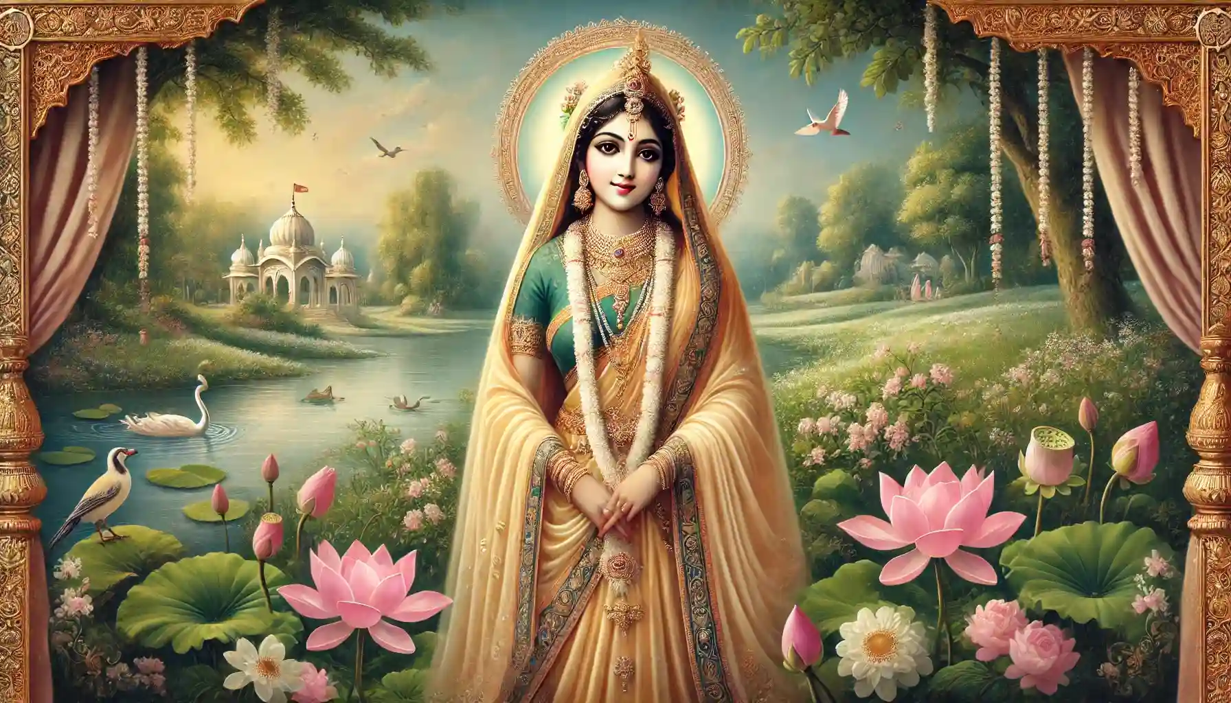 Radharani represents Bhakti and divine love, which is the central theme of Meri Radhey Diwas.