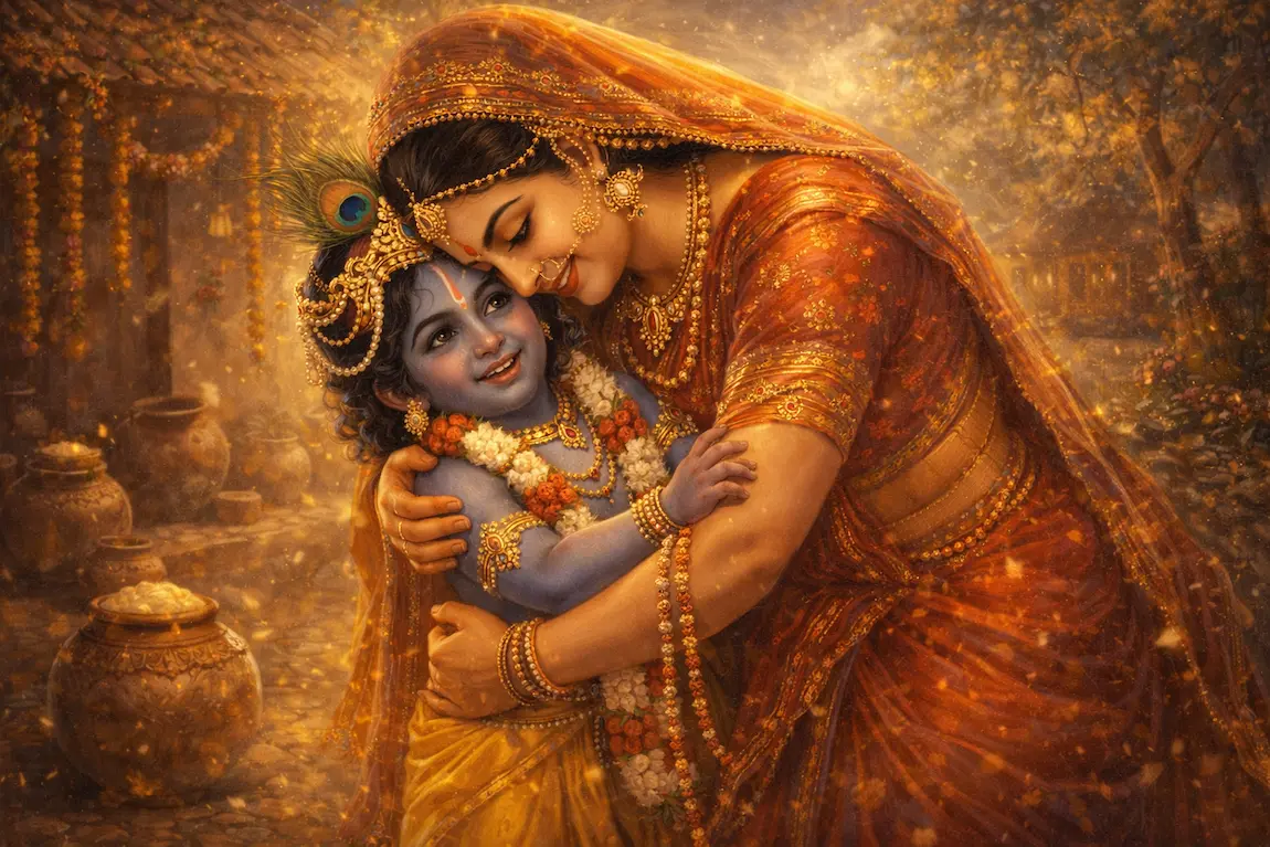 Damodar Krishna bound by loving devotion