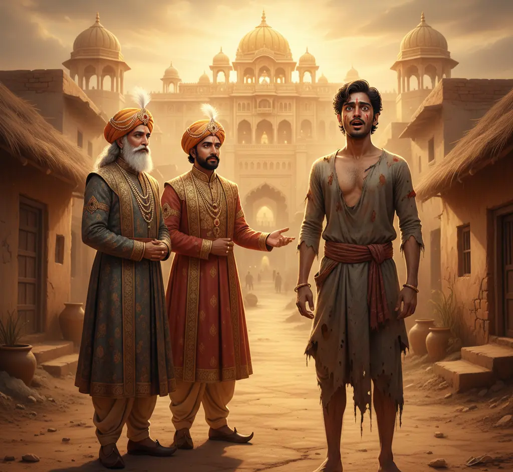 King's ministers in conversation with a comman man