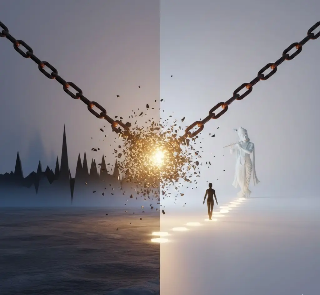 Breaking the chains toward light.