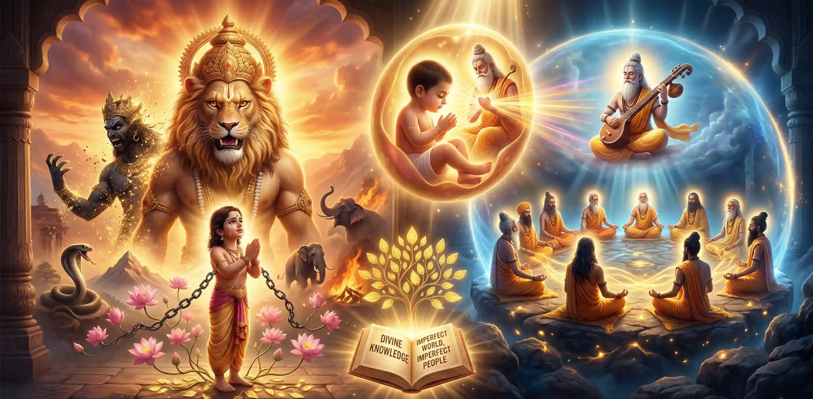 Split Scene-Walking alone is difficult. Associate with saints—their devotion inspires, wisdom guides, and presence protects us on the path.