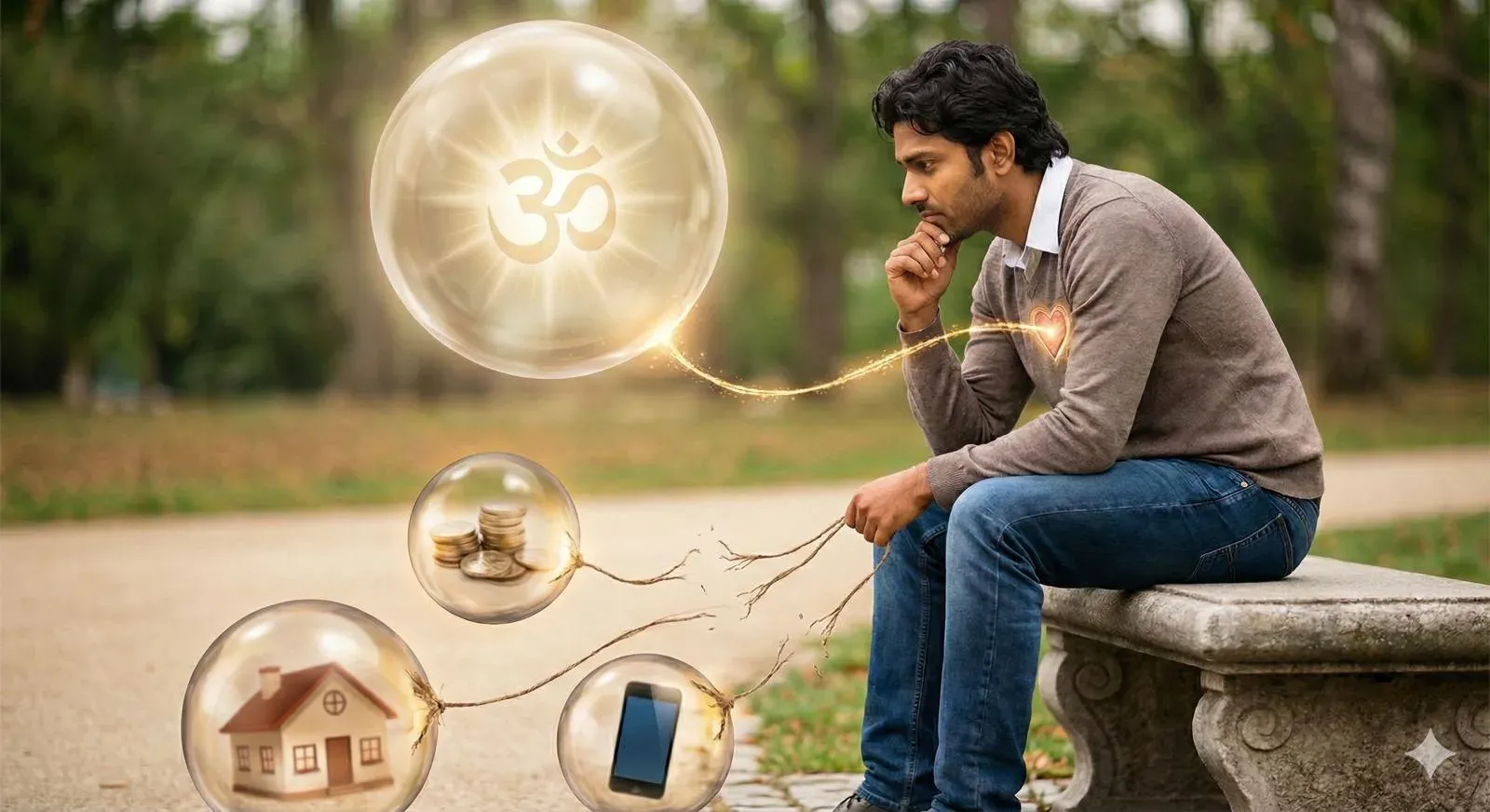 A person sitting and experiencing the restlessness of the mind