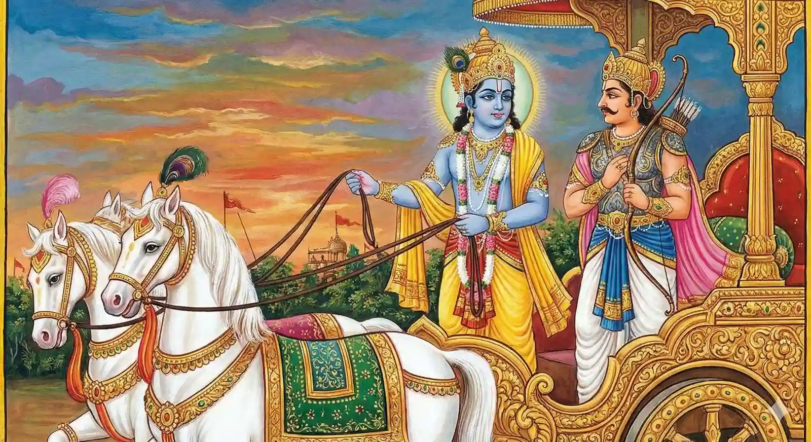 Shree Krishna Explains the Bhagavad Gita to Arjun 