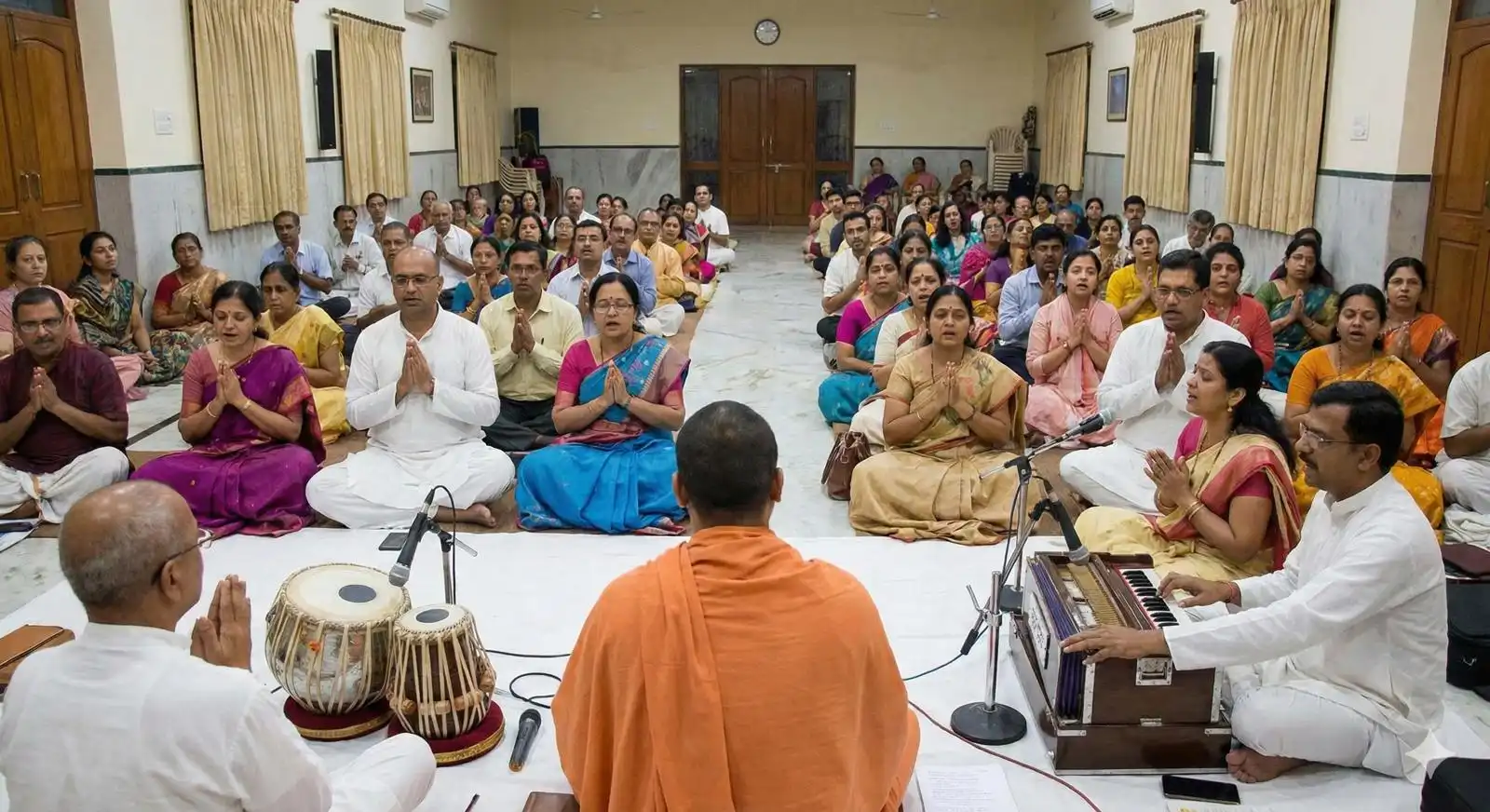 Chanting and singing the Glories of God in a Congregation 
