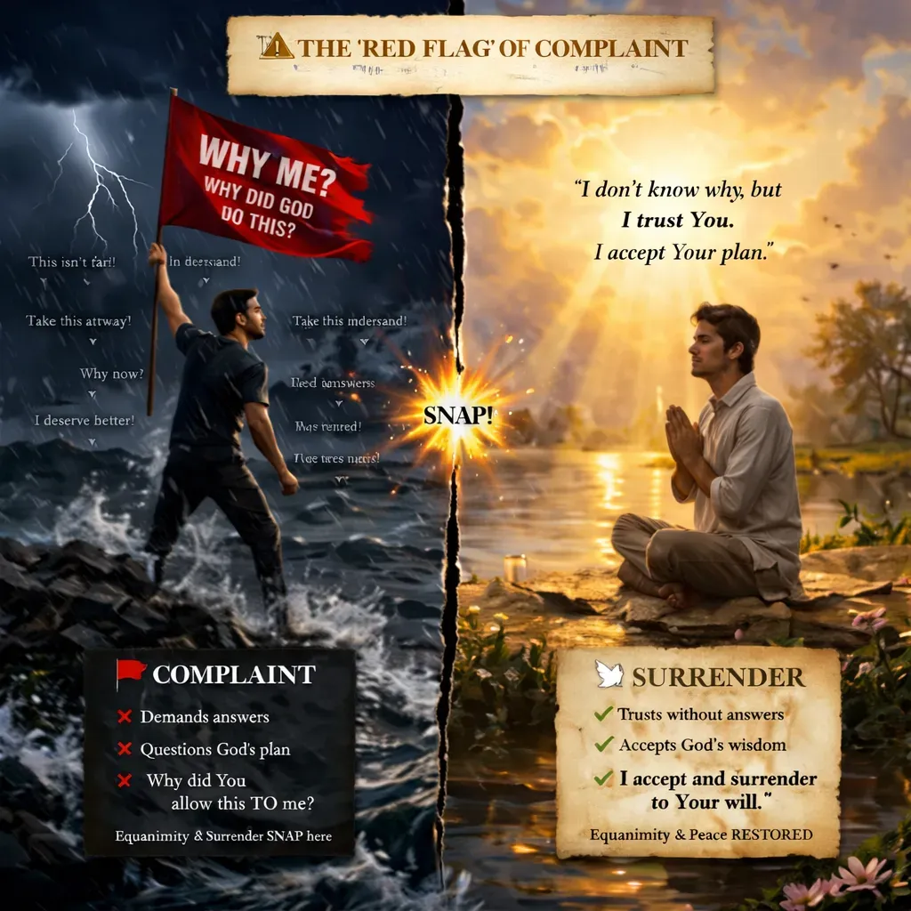 Pratikūl loses equanimity — Anukūl rests in sharanagati.