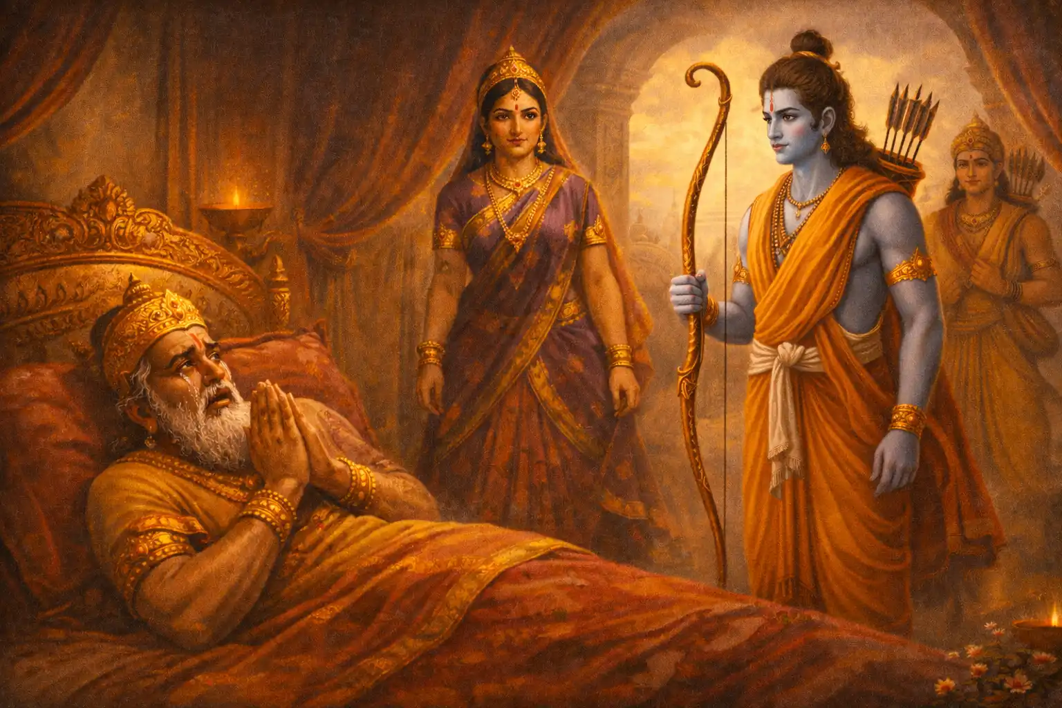 Lord Rama Accepts Exile with Calm Dignity, choosing Dharma above the Throne.