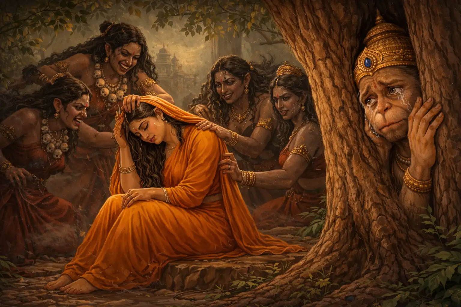 “In the silence of sorrow, her heart chants only one name—Ram.”