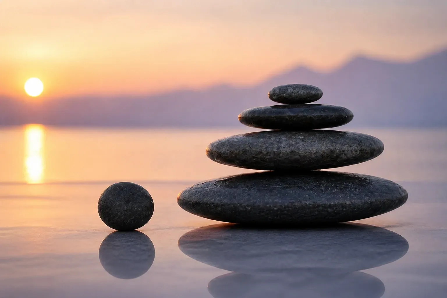 stacked stones symbolizing balance, mindfulness, and spiritual focus in daily life