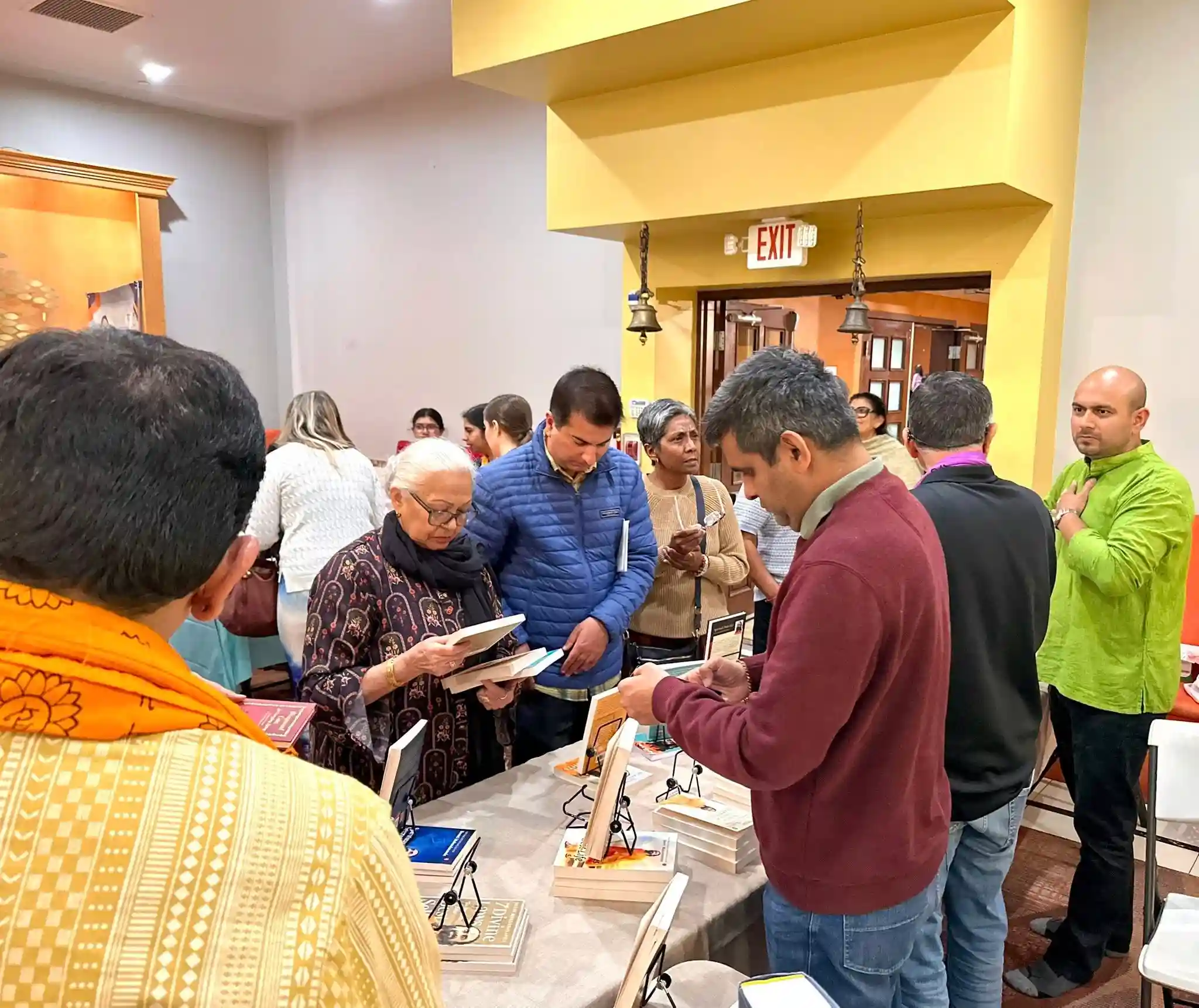 Devotees at the JKYog Book store
