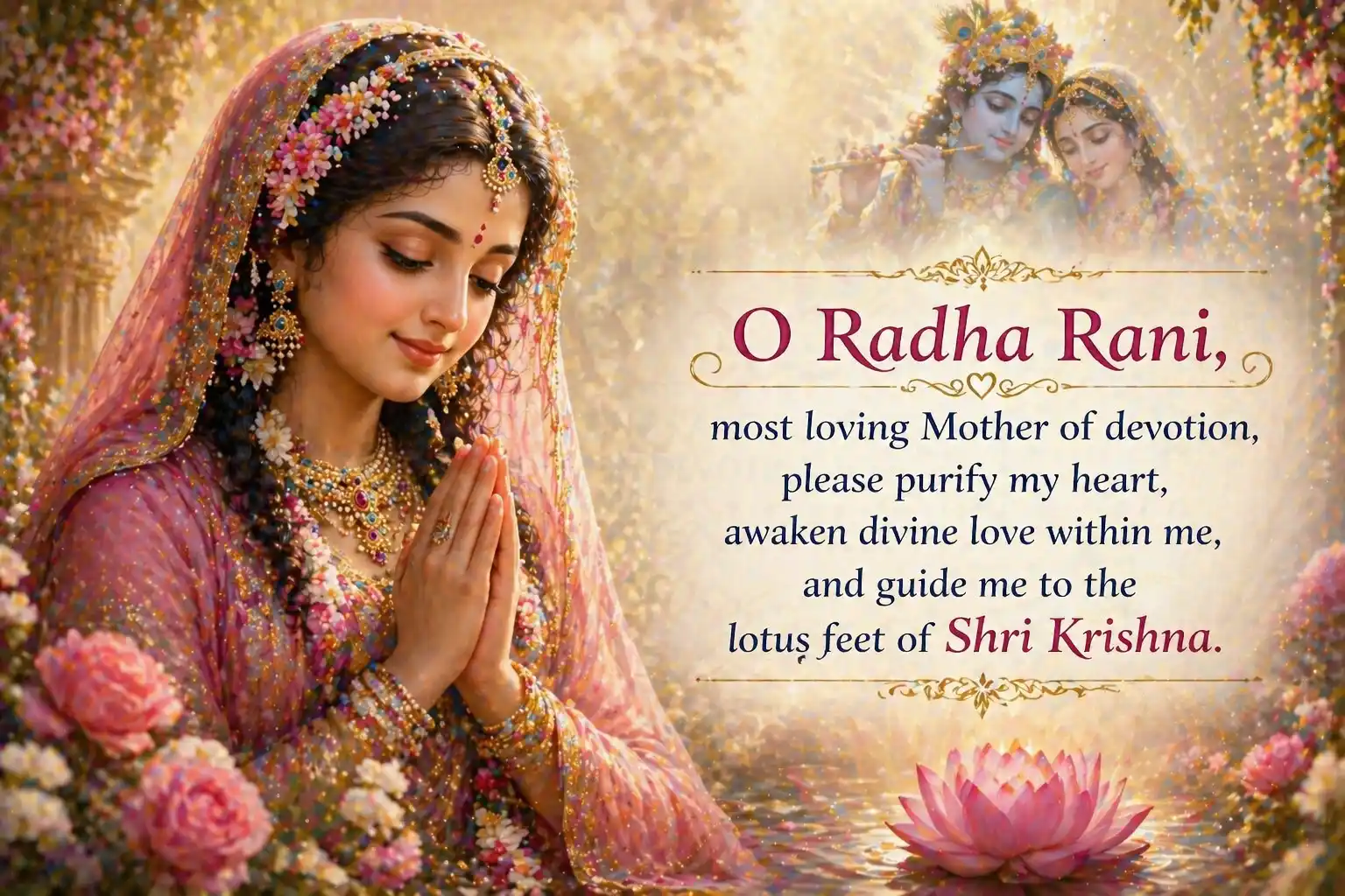 A prayer to Radha Rani, our loving Divine Mother 