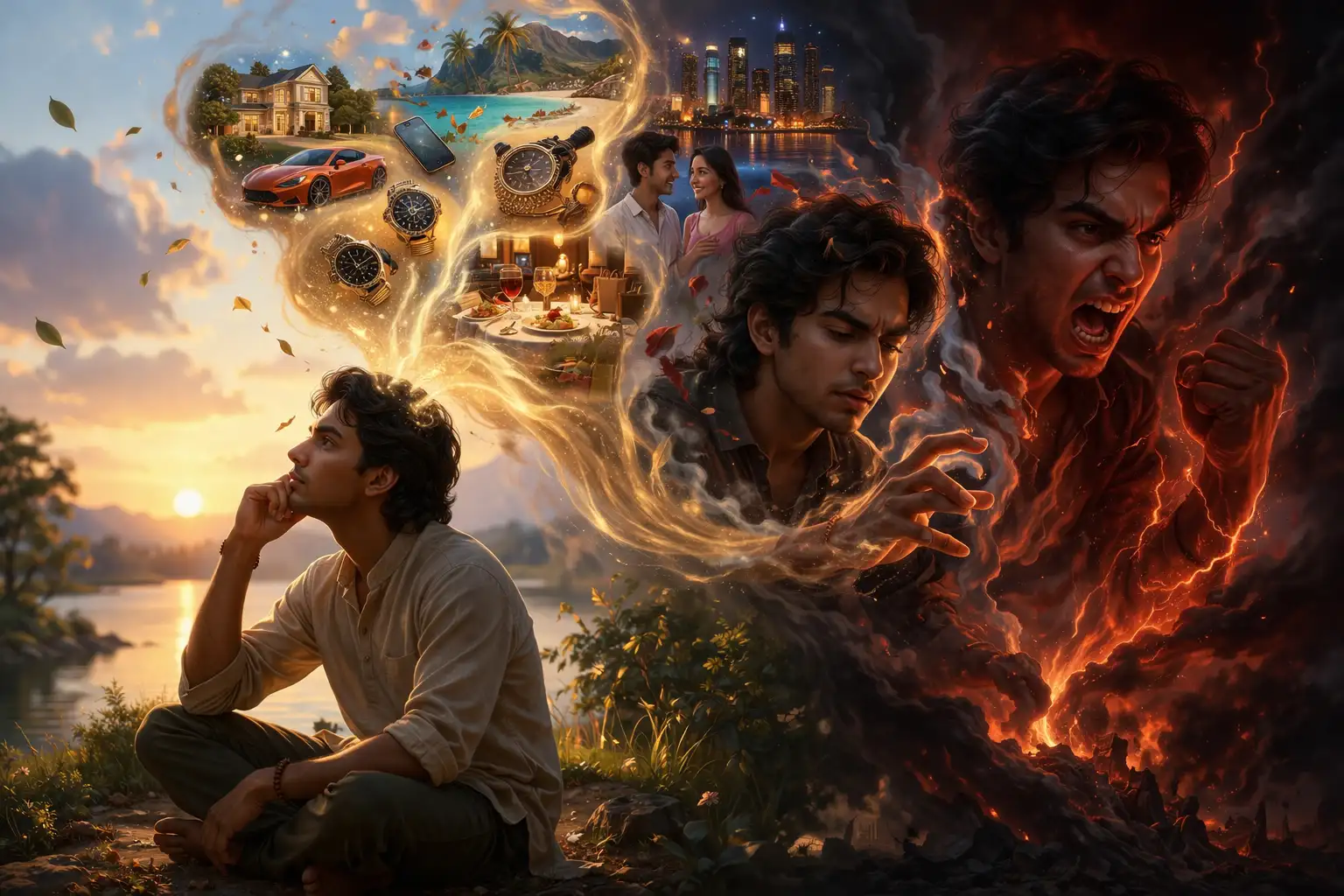 Contemplation on the objects of the senses ultimately leads to anger and delusion