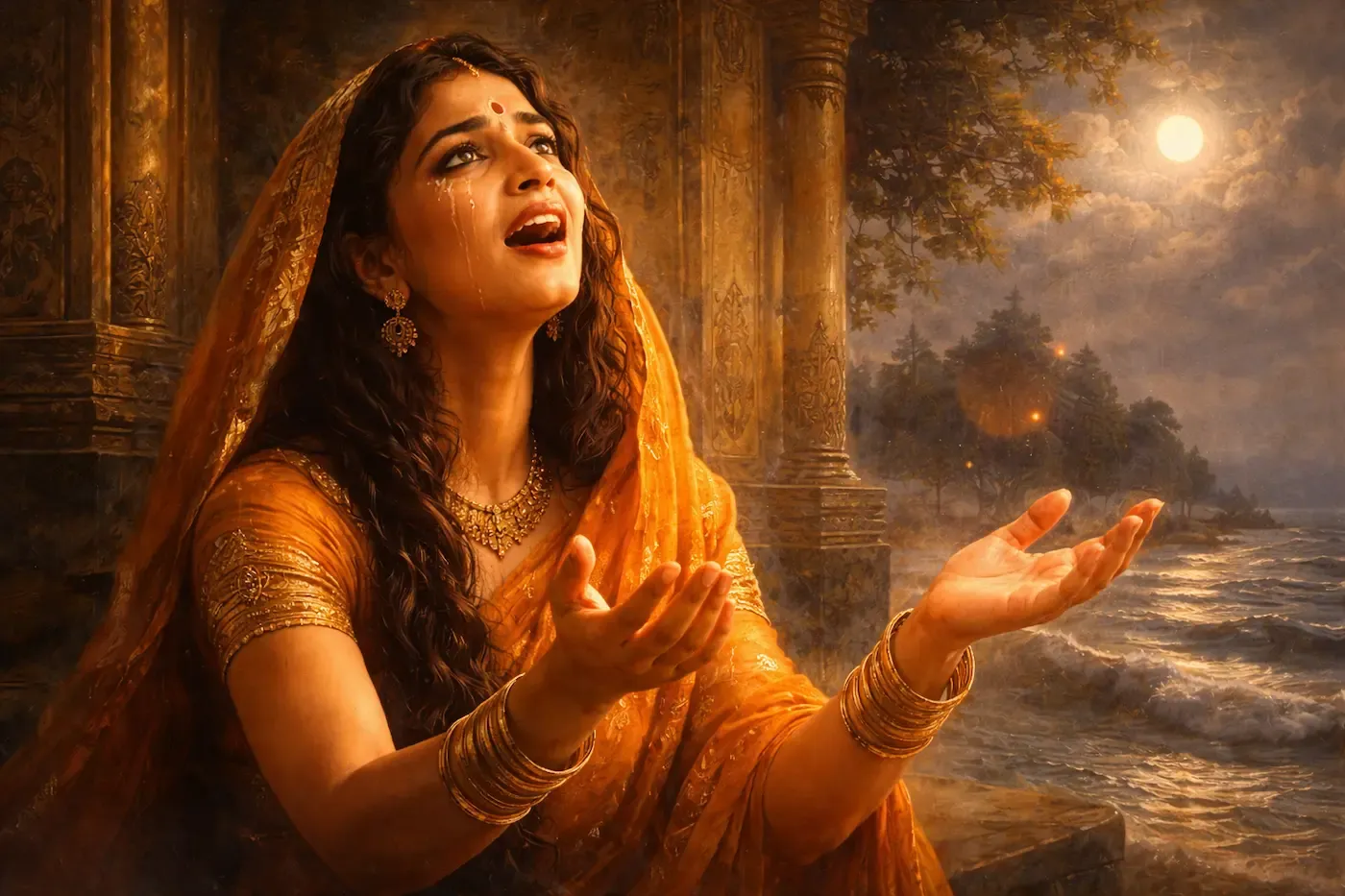 A women sitting in a room at dusk reflecting quietly, symbolizing spiritual forgetfulness and longing.