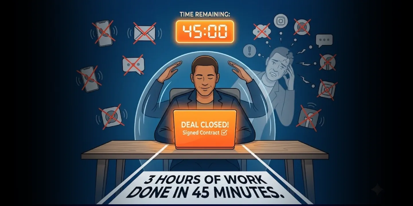 An employee avoiding distractions- Mind management in action.