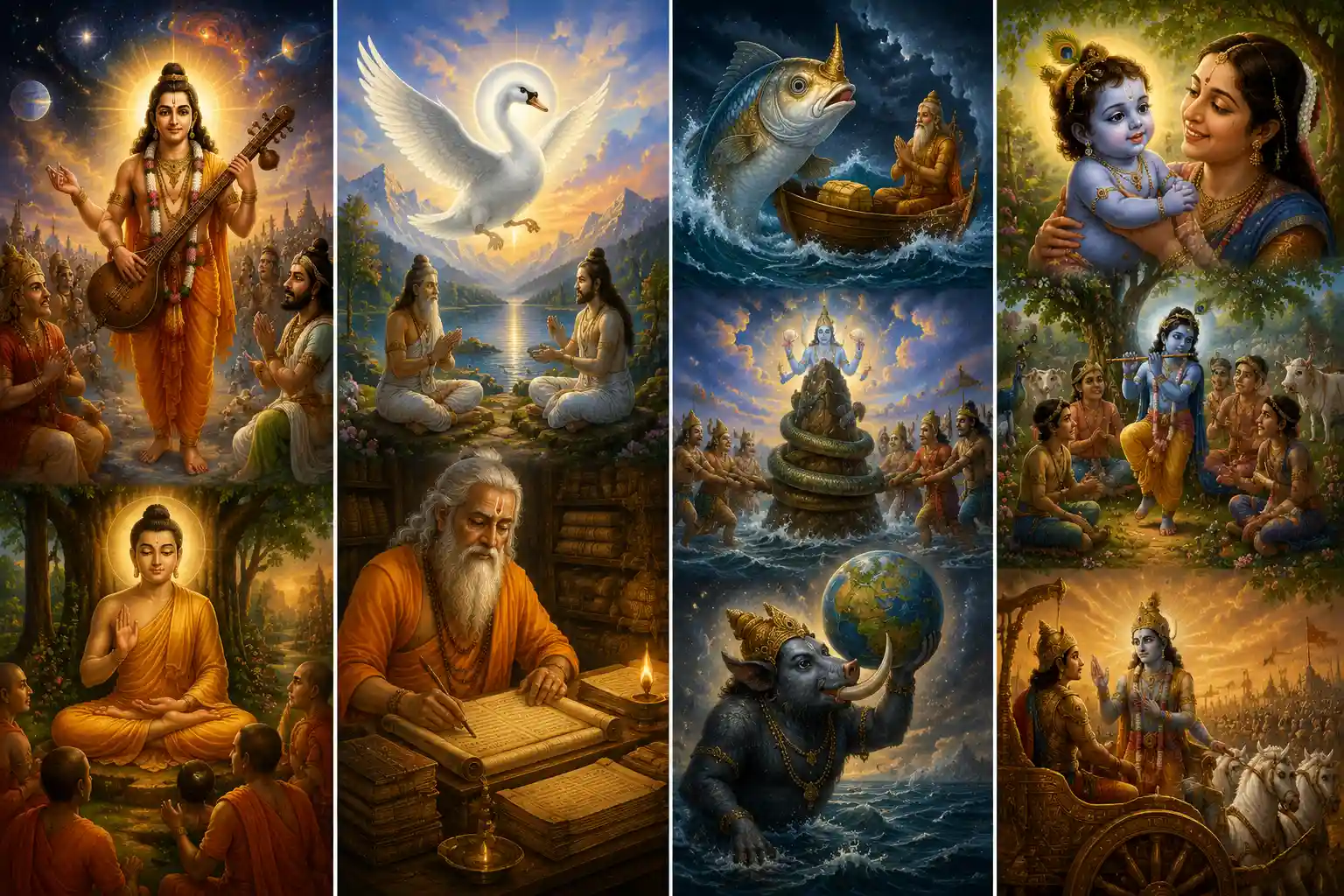 The scriptures generally describe four broad categories of avatars, each helping us appreciate the limitless ways in which the Lord works for the welfare of creation