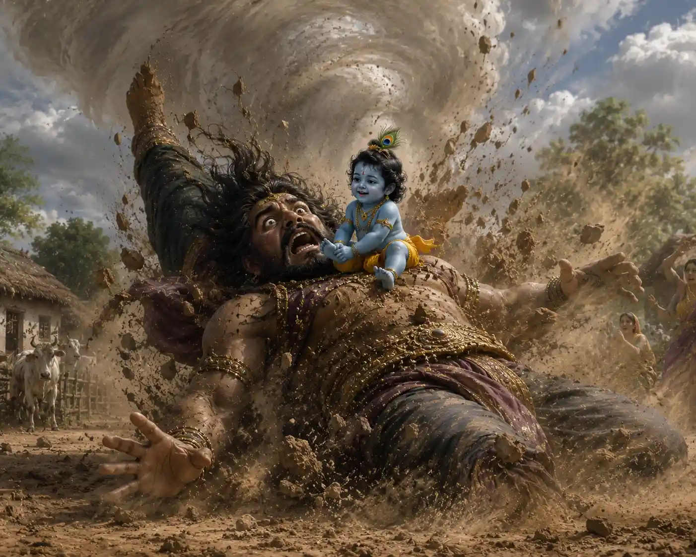 The mighty whirlwind Trinavarta came crashing back to earth