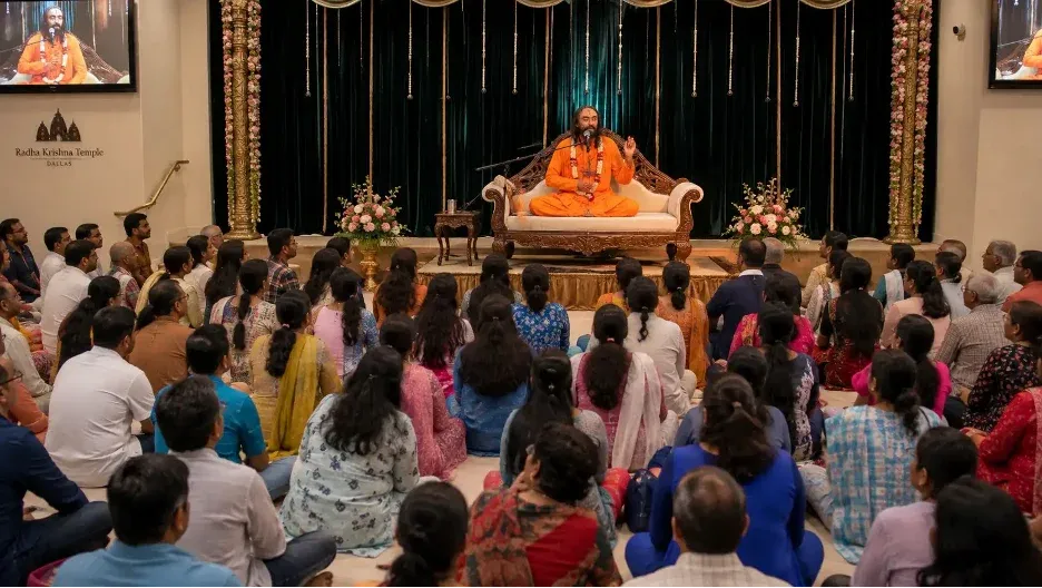 Swamiji address the devotees on Radharani