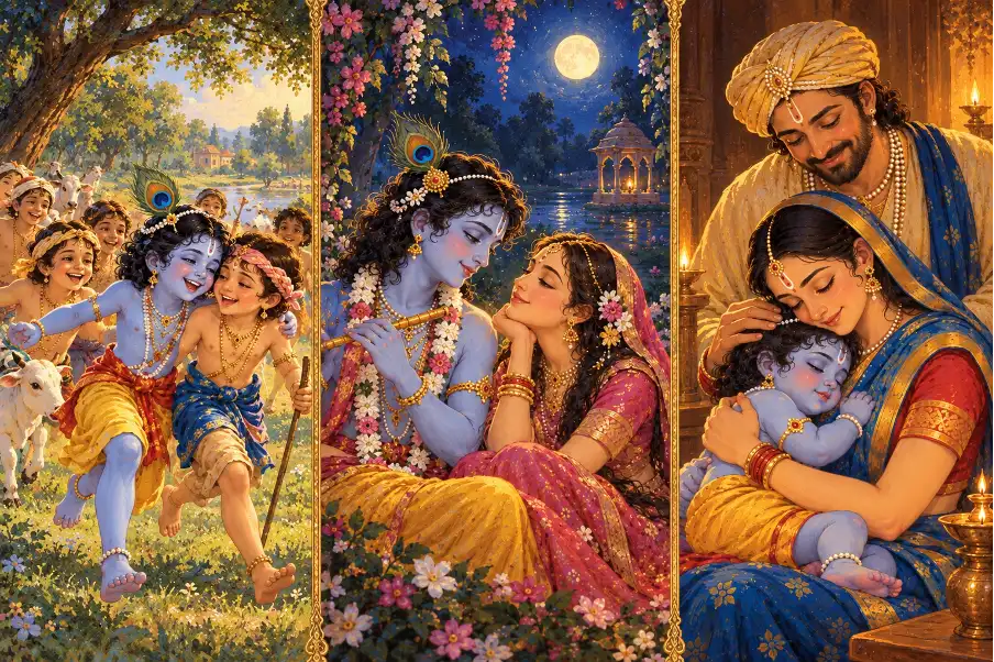 A depiction of different devotional moods in Rasik bhakti