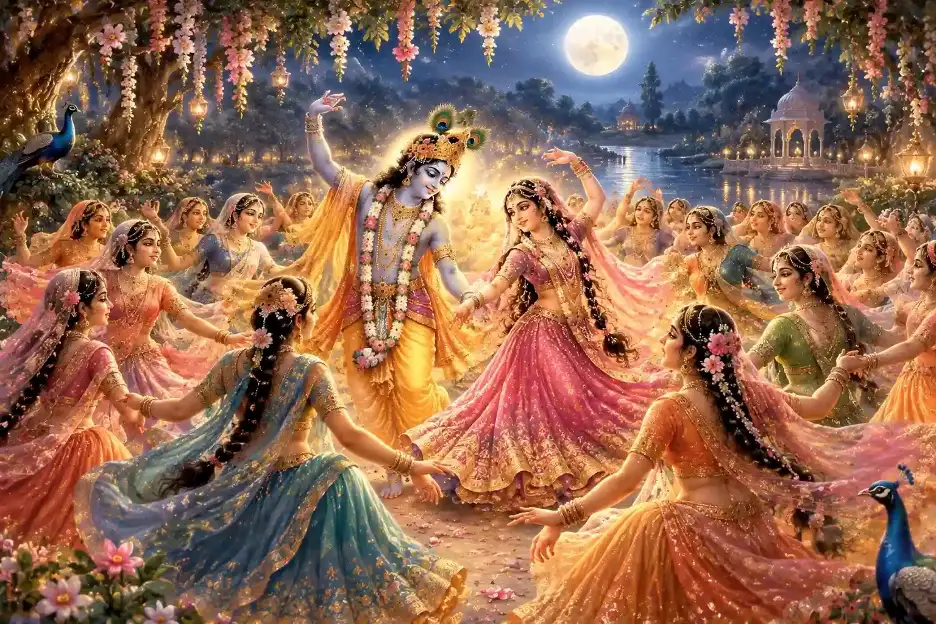 Maharaas: The Maha Raas reveals the mystery of divine Prem, where Shri Krishna lovingly reciprocates with every devoted heart, while Shri Radha’s selfless love shines supreme