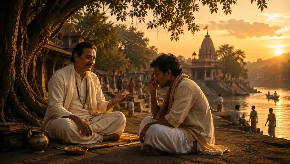 Sant Eknath guiding a seeker to remember God and life’s impermanence