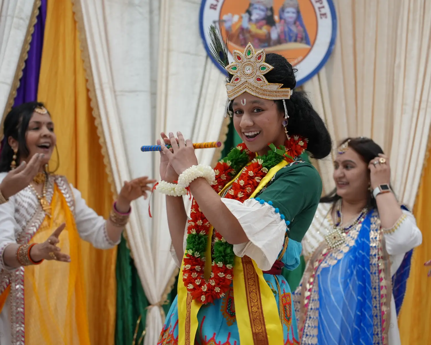 An image of a boy dressed as Lord Krishna.