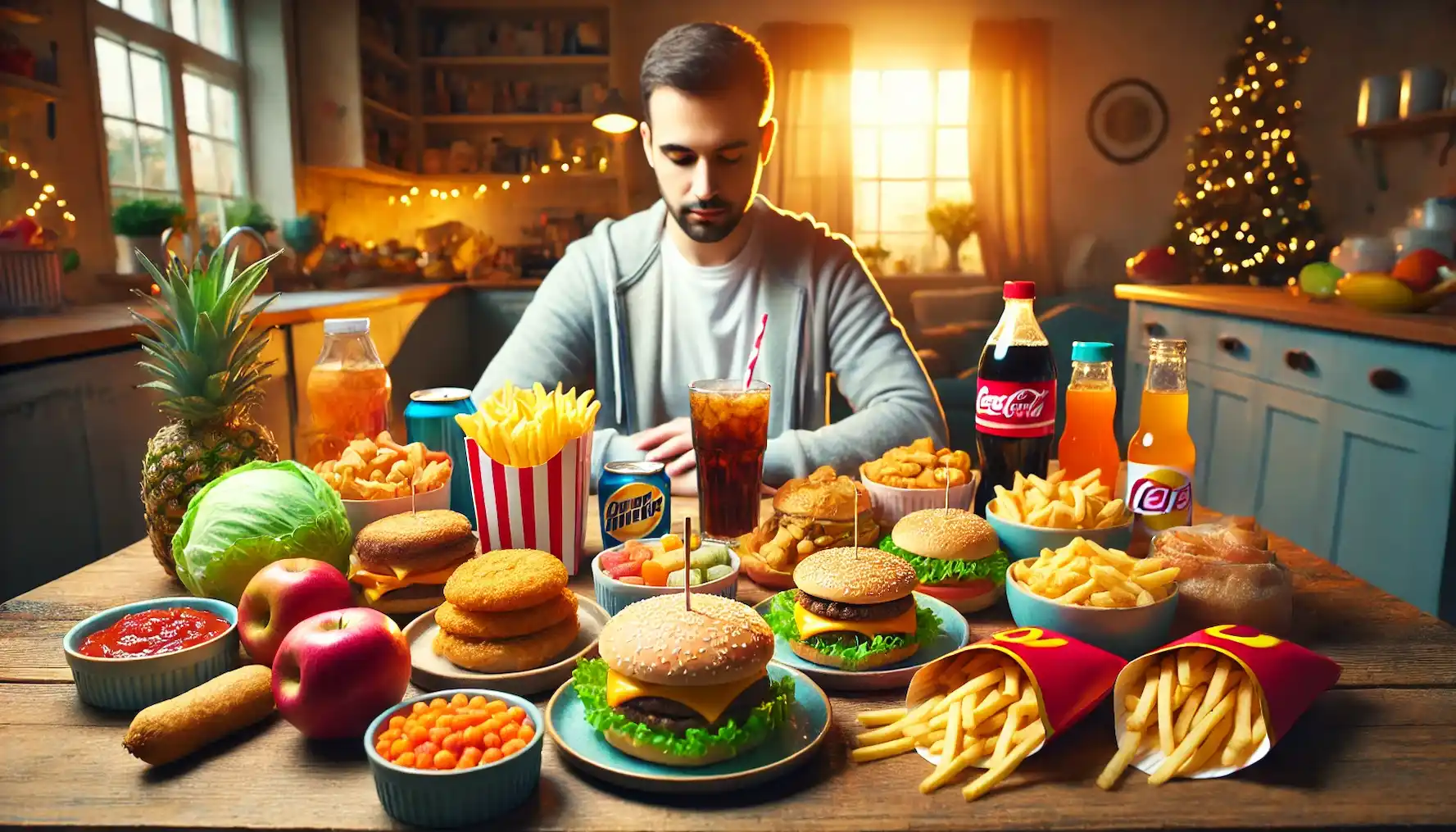 Indulging in unhealthy food before fasting