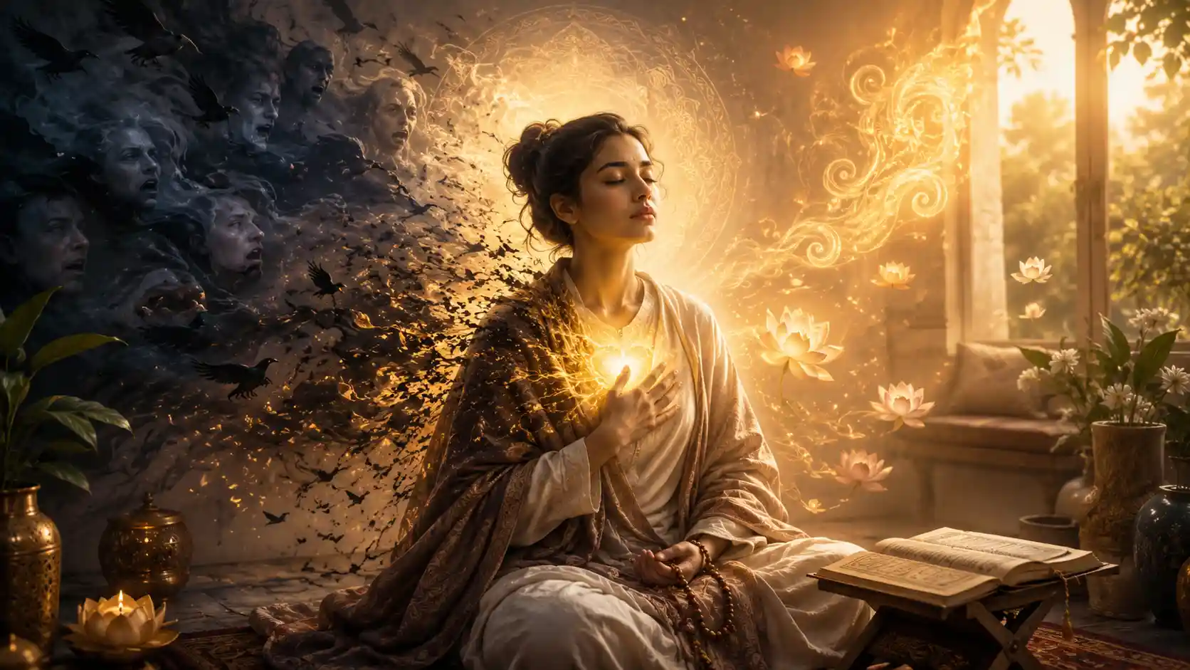 Turning shadows into light through spiritual wisdom.