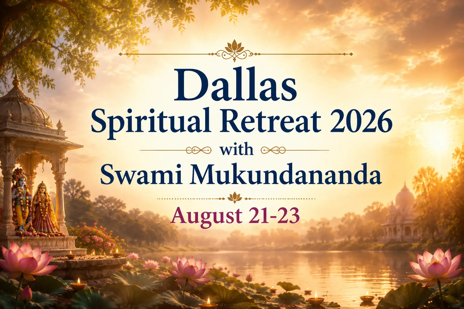 Experience peace, purpose, and spiritual renewal at the Dallas Spiritual Retreat 2026, taking place August 21–23 
