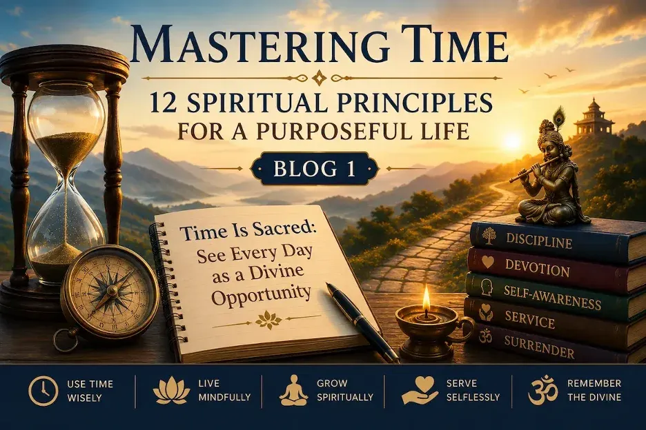 Mastering Time Blog 1 cover illustrating time as a sacred gift and spiritual opportunity